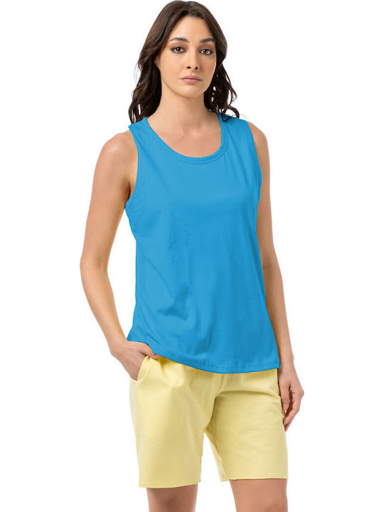 Bodymove Damen Bluse Baumwolle Türkis