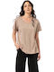 Damenbluse Baumwolle Beige