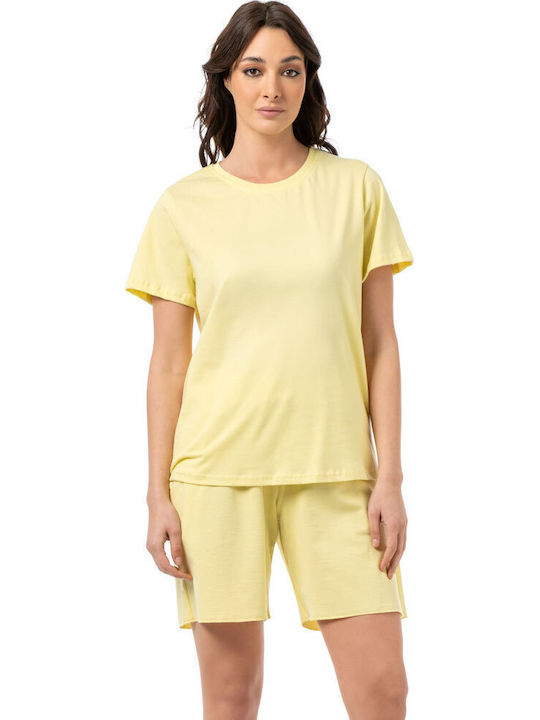 Bodymove Damen Bluse Baumwolle Gelbe