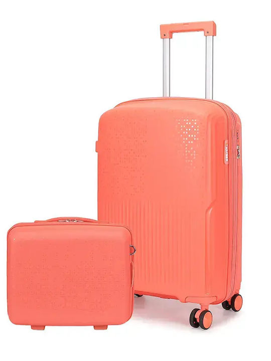 Amber Βαλίτσες Ταξιδιού Σκληρές Peachy Red με 4...