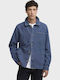 Μακρυμάνικo Βαμβακερό Overshirt Indigo