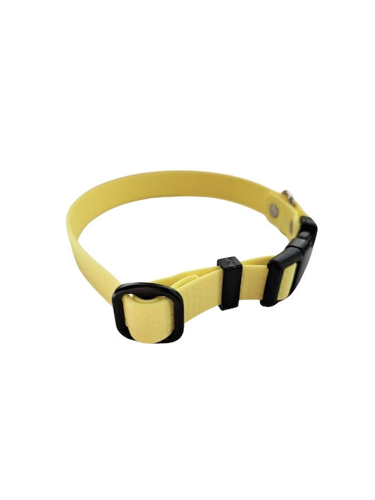 Dog Collar Hexa Pastel Yellow Waterproof Bailu M 30 45 Width 2cm