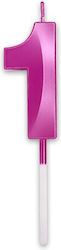 Candle Prestige Fuchsia Metal 9 Cm Number 1 Candle Prestige Fuchsia Metal 9 Cm Number 1