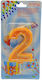 Neon Orange Geburtstagskerzen Glitzer Nummer 2