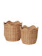 Broste Copenhagen Set of Decorative Brown Rattan Baskets 35x35x35cm 2 Pieces