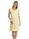 Harmony Sommer Baumwollenes Damen Nachthemd Gelb