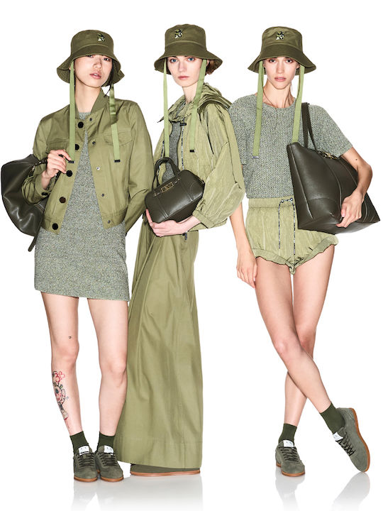 Armani Exchange Γυναικεία Ψηλόμεση Υφασμάτινη Παντελόνα Straight Χακι