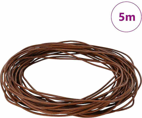 Vidaxl Δερμάτινο Σχοινί Ανοιχτό Καφέ Ø1,5 Χιλ X 5 Μ Δέρμα