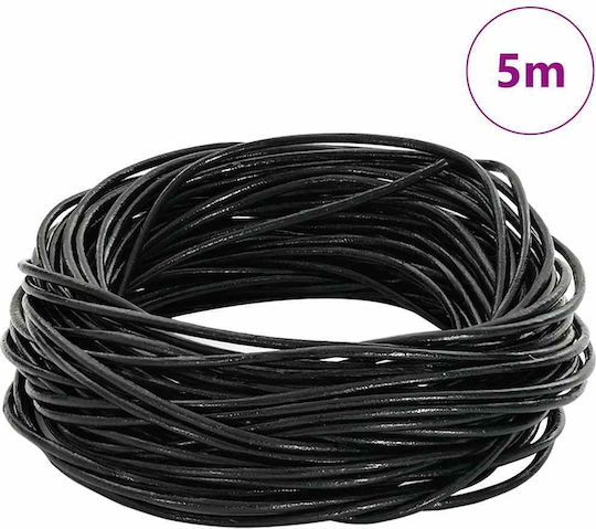 Vidaxl Black Leather Rope Ø1.5 mm X 5 m Leather