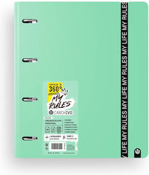 Carchivo Clipboards 360 Rings My Rules A4 & Replacement Sheets Grid Light Green Carchivo Clipboards 360 Rings My Rules A4 & Replacement Sheets Grid Light Green