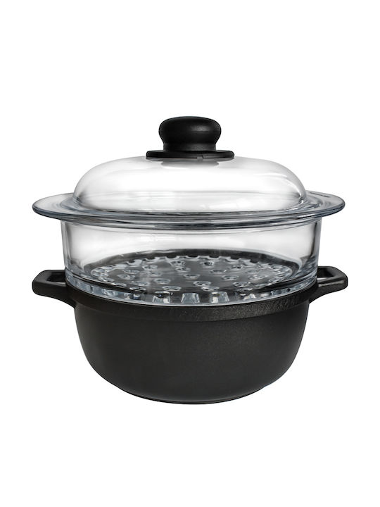 Antik Ars Oală Adâncă din Aluminiu pentru Abur 24cm