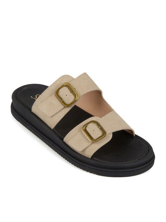 Silia D Δερμάτινα Γυναικεία Σανδάλια Flatforms ...