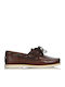 Leather Men's Boat Shoes in Tabac Brown Colour