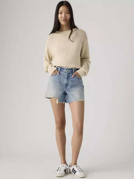 Ribcage Women's Jean High Waist Shorts Blue