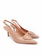 Pointed Toe Heels in Patent Leather with Strap Pink