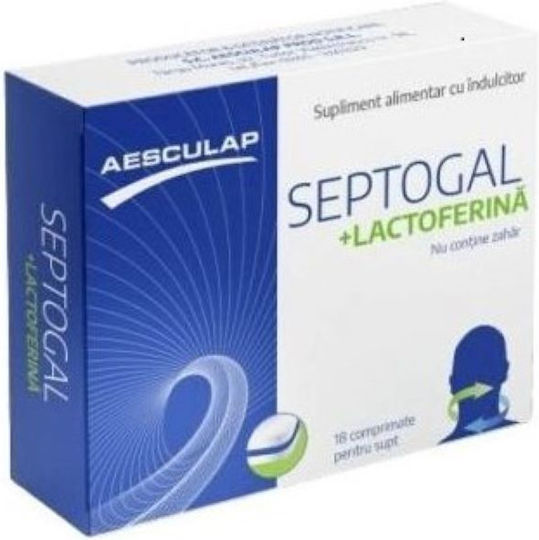 Aesculap Septogal + Lactoferrin 30mg Supliment pentru Întărirea Sistemului Imunitar 18 Pastiluțe