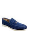 Leather Women's Moccasins in Blue Colour
