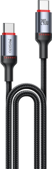 Cablu Date USB-C La USB-C 240W 480Mbps Nylon Negru Yesido