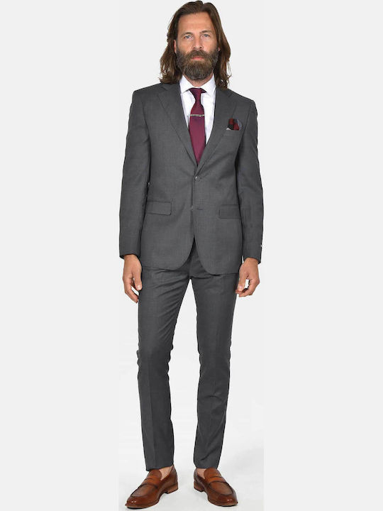 Winter Men's Suit with Slim Fit Grey