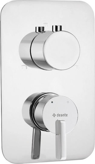 Deante Built-in Mixer & Mouthpiece Set for Shower Silver