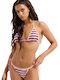 Set Bikini Τριγωνάκι Ριγέ Ροζ