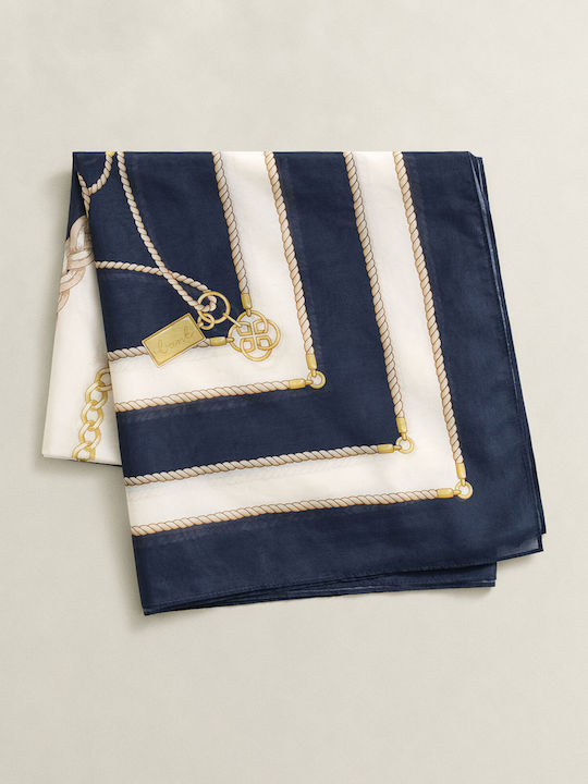 Gant Γυναικείο Μεταξωτό Φουλάρι Navy Μπλε