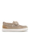 Leather Kids Loafers & Moccasins with Hoop & Loop Closure Beige