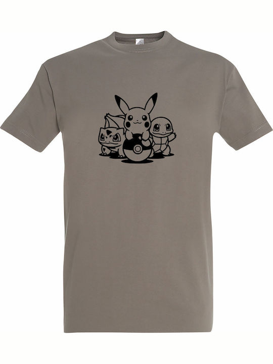 T-shirt Unisex " Pokemon Fanart Design " Khaki