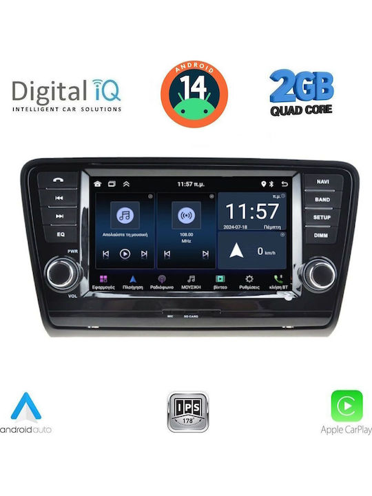 Digital IQ Auto-Audiosystem Für Skoda Octavia 2013-2021 Bluetooth USB Eingebautes Wi-Fi GPS Apple CarPlay Android Auto Mit 8 Zoll Touchscreen