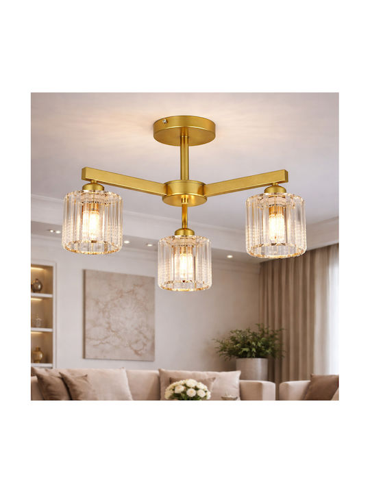 Alista Home Ceiling Light Gold with Crystals for E27 Socket