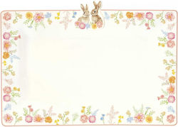 Easter Rectangular Platter "tres Jolie" Porcelain 36x24 cm