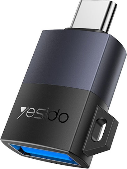 Adaptor OTG Type-C La USB 3.0 5Gbps QC18W Aliaj De Aluminiu Gri
