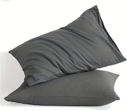 Kotonia Home Set Pillowcases with Envelope Cover Anthracite Gray 40x40cm