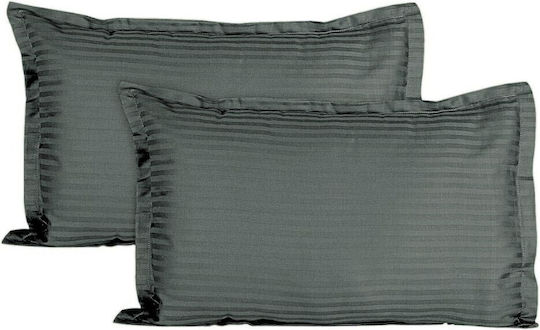Kotonia Home Set Pillowcases with Envelope Cover Anthracite Gray 70x70cm