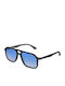 Police Unisex Sunglasses With Black Horn-Rimmed Frame And Blue Gradient Lens spln21 0700