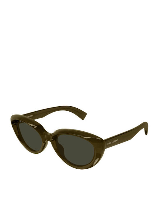 Ysl Unisex Sonnenbrillen mit Braunen Horn umran...