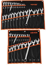 Set 40 Chei Poligonale Germane Combinatie 6 Până La 32 Mm 1/4" Până La 1-1/4" Crom Vanadiu