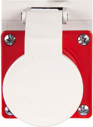 Receiver Plug Flap 16a 4p 400v Red Ip44 514-6d