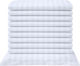 Set Promo 10 Cearșafuri De Hotel Din Damasc 3 Cm Dungi 50x70 Cm Albe