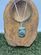 Ruby Zoisite Cabochon Necklace Stainless Steel Chain