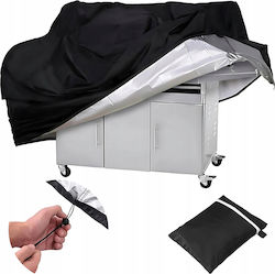 Grill Cover Black Waterproof Uv Resistant Drawstring Oxford 210d Material 95 X 100 X 65 Cm