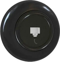 Premiumlux Retroline Telephone Socket 1 X Rj11 Frame Black