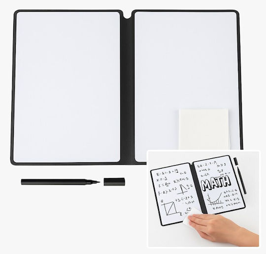 Obro Wiederverwendbare Trockenabwischbare Tafel Agenda A5 Schreib Löschen Umschreiben Set Marker & Tuch Schule Büro Planung Grau