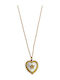 Kalliopi Silver Necklace With Heart Design From Gold Plated Steel