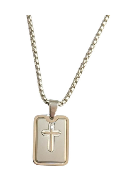 Kalliopi Silver Κολιέ Ταυτότητα από Ατσάλι