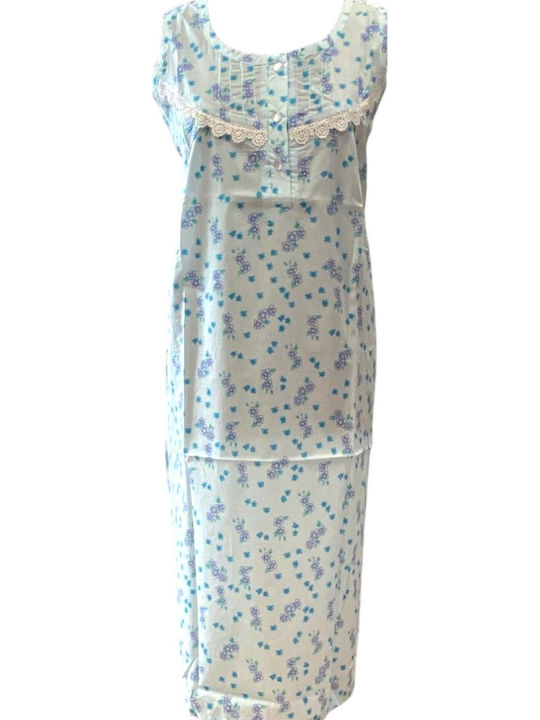 Nina Club Summer Women's Nightgown Light Blue