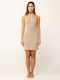 Vamp Καλοκαιρινό Γυναικείο Νυχτικό Beige Taupe