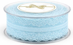 Satinband Spitze 8,0cm Blau 18m