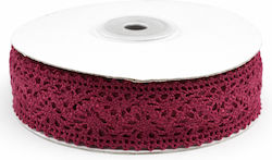 Satinband Spitze 0,9cm Bordeaux 9m