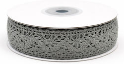 Satinband Spitze 2,3cm Grau 9m